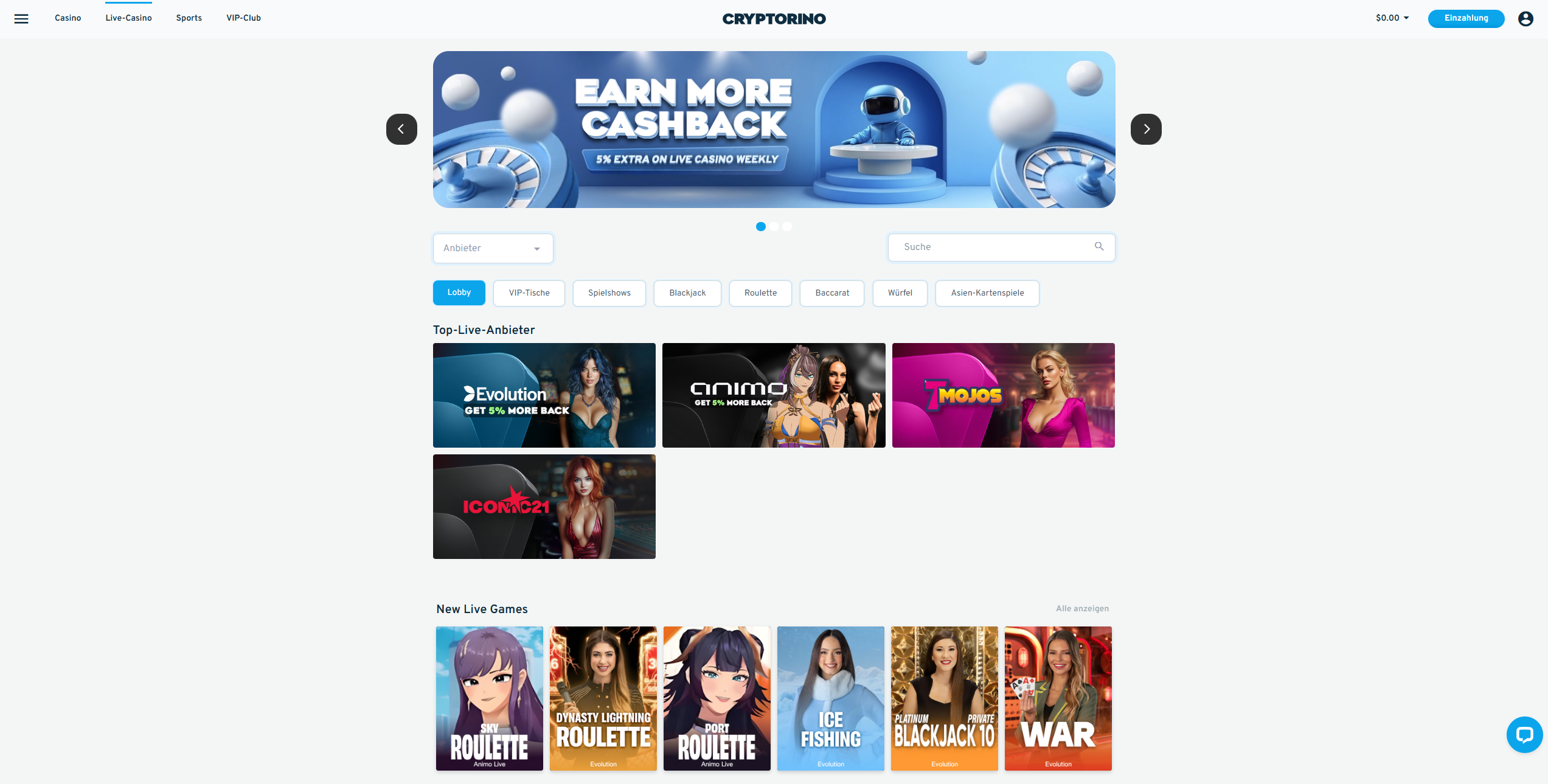cryptorino live casino games